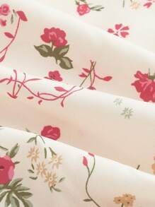 SHEIN MOD Plus Size Women Flower Print Shorts,Plaid Lantern Shorts,Ditsy Floral,Tea Party,Summer,Cute Mini Shorts,Vacation