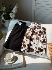 Comfortcana 音乐节夏季多件套牛印花宽松短裤 - 彩色 - 查看 5