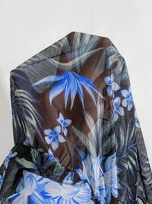 Swim Lushoire فستان تغطية طباعة زهرية للشاطئ والإجازة الصيفية للنساء