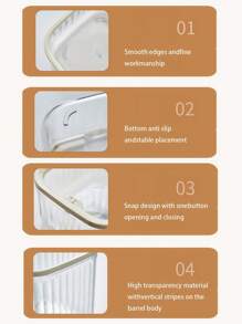 SHEIN 1pc Transparent Coffee Capsule Shaped Storage Box, Ideal For Fruit, Cosmetic And Desk Organization In Kitchen, Bathroom And Other Places - White - View 5