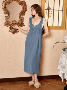 Côtesoire Vestido estilo babydoll de mangas cortas con bloques de color, ropa de dormir para mujeres