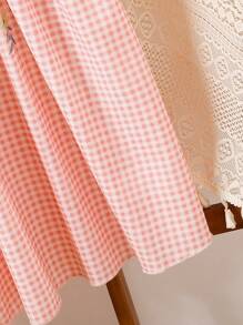 SHEIN Tween-Mädchen Lässiges, schlichtes Sommerkleid mit Flügelärmeln - Pink - Übersicht 5