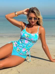 Swim Lushoire Đồ bơi Lushore 2025, Trang phục nghỉ lễ mùa xuân cho phụ nữ, Trang phục Mardi Gras, Đồ bơi Tankini họa tiết hoa nhiệt đới - Nhiều màu - Xem 4