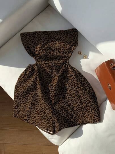 Comfortcana 大码豹纹连体裤，百搭适合海滩度假、春夏季