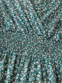 EMERY ROSE Women's Casual Short Sleeve Printed Dress, Random Design Maxi Women Outfit - Green - View 6