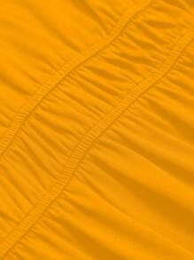 Celure Plus Size Solid Color Pleated Casual Summer Dress Maxi Women Outfit - Ginger - View 6