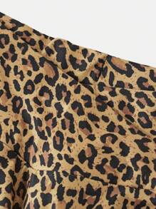 SHEIN Tween Girl Leopard Print A-Line Casual Skirt - Brown - View 4