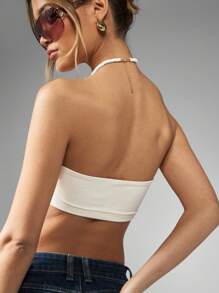 MISSGUIDED Áo crop top ống không dây thiết yếu mùa hè Áo ống cơ bản Tiệc tùng câu lạc bộ bãi biển Thường ngày Đa năng tối giản Thời trang nữ phải có - Màu be - Xem 6