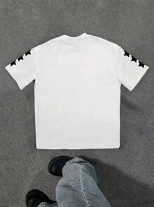 SHEIN Bolty Walk With God, God Hip Hop Rock Graffiti Slogan, Star Print, Tween Girls Casual Graphic Oversized Short Sleeve T-Shirt, Suitable For Summer, Stylish Kids, Casual Wear, Kids Graphic Clothes, Back To School, Fall Clothes, Summer Outfits For Outing, Easy Comfort, Autumn Layers For Kids, Homecoming