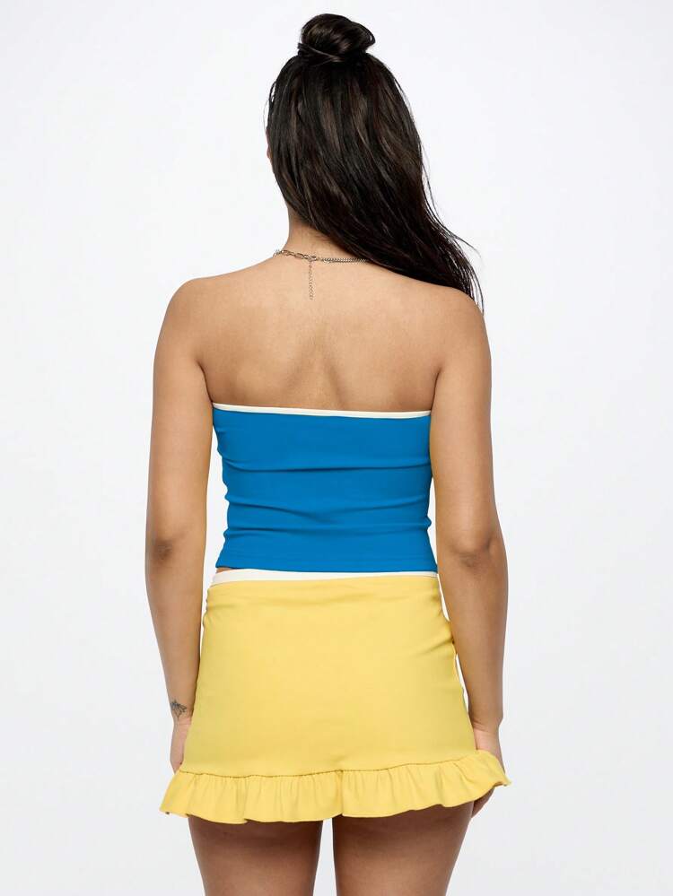 SUMWON WOMEN Top typu bandeau w stylu ultra wyścigowym z troczkami ściągającymi