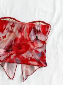 Soleia Tube Top Concert Women Women's Vacation Bandeau Twist Asymmetrical Hem Top Grunge,Rave Top,Tube Top - Multicolor - View 5