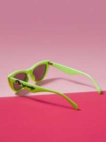 THE POWERPUFF GIRLS X SHEIN Cute & Fashionable Buttercup Pattern Colorblock Eyeglasses - Green - View 2