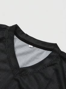 Manfinity EMRG Men's Loose Fit Angel Graphic Print Black Short Sleeve Mesh T-Shirt,Boyfriend Gift, Graphic Tops Men, Cartoon Shirt, Oversized T Shirt Graphic, Graphic Tees Men