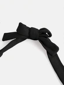 Girlism 青少年女孩百搭、休闲、百搭、吊带、荷叶边、蝴蝶结装饰修身吊带背心，适合春夏季 - 黑色 - 查看 3
