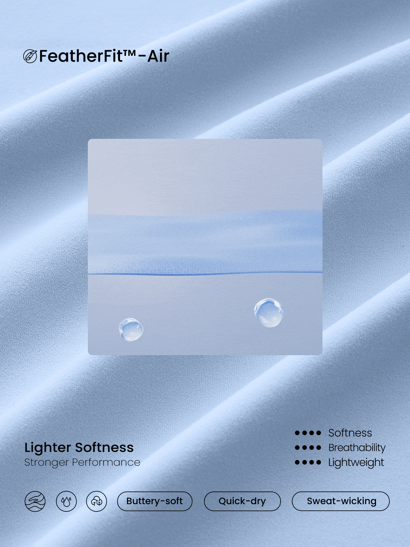 GLOWMODE FeatherFit™-Air Elevate A-Line Built-In Peekaboo Short Pocket Mini Slip Dress Low Impact Daily Summer Quick Dry Moisture Wicking - Baby Blue - View 6