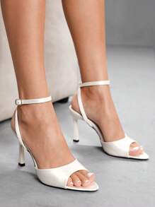 CUCCOO SZL Women's Fashionable Elegant Minimalist High Heel Sandals For Christmas Valentine's Day - White - View 5