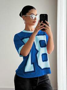 EgrlEra Women's Fuchsia Letter Print Street Style T-Shirt