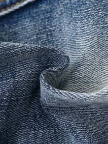 SHEIN Young Boys'Summer Stonewashed Distressed Blue Stretch Denim Shorts,Summer Clothes For Kids