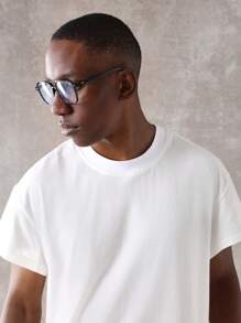 SUMWON Essential Basic Comfort Streetwear Men's T-Shirt - White - View 3