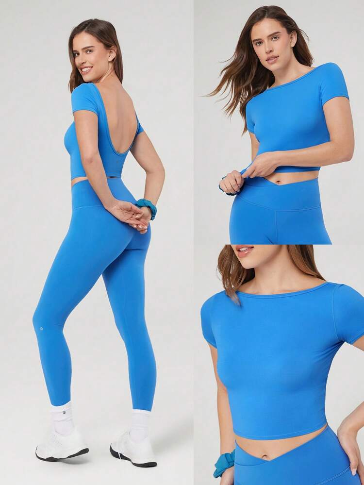 Optidry Quick-Dry Open-Back Tee Daily Casual Quick Dry Moisture Wicking Spring Summer