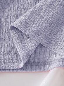 Girls' Short Sleeve Top And Ruffle Pants Set - Purple - View 5