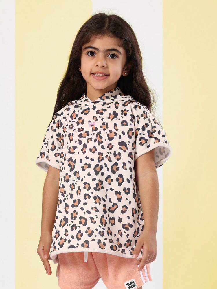 Moletom com capuz estampa leopardo