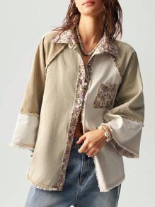 Bohemela 女士宽松编织 3/4 袖度假休闲衬衫 - 彩色 - 查看 7