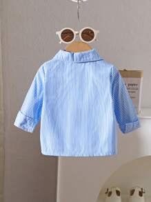 SHEIN Blouse élégante et sophistiquée de style vintage pour bébé fille, polyvalente et décontractée pour le quotidien, avec motif brodé