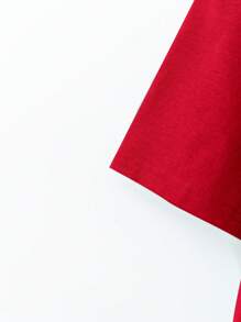 SHEIN LUNE 加大码圣帕特里克节绿色口袋T恤春假波西米亚风狂欢T恤节日春假T恤老钱风格女士狂欢T恤 - 紅色 - 查看 3