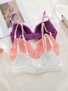 DesireSculpt 3 件套女士简约休闲聚拢文胸 - 彩色 - 查看 2