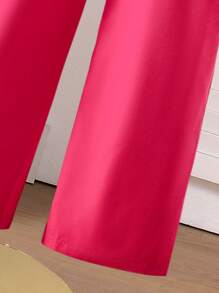 2 Stücke Set für Tween Mädchen mit elegantem herzförmigem Blumen-Rückenoberteil und Schmuckgürtel-Hose