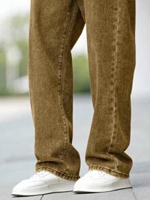 Manfinity Hypemode Jeans holgados de algodón para hombre con bolsillo en ángulo