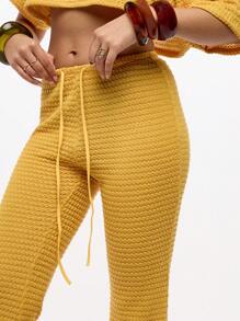 SUMWON WOMEN Quần ống loe cạp cao Crochet Beach Cover Up Quần Palazzo Quần áo mặc đi nghỉ mát mùa hè Quần áo mặc ở nhà bên hồ bơi Phong cách Bohemian Quần áo đi biển - Màu vàng - Xem 6