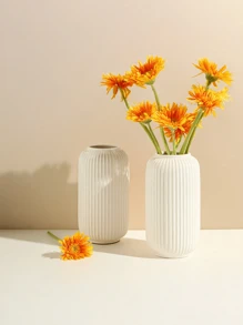 SHEIN 1pc Plastic Flower Vase, Unbreakable Vases Creative Home Decoration For Wedding Party Festival, Decorations, Gifts, Home Decor, Halloween Decor, Decorations, Kitchen Decor - White - View 8