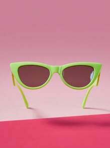 THE POWERPUFF GIRLS X SHEIN Cute & Fashionable Buttercup Pattern Colorblock Eyeglasses - Green - View 1