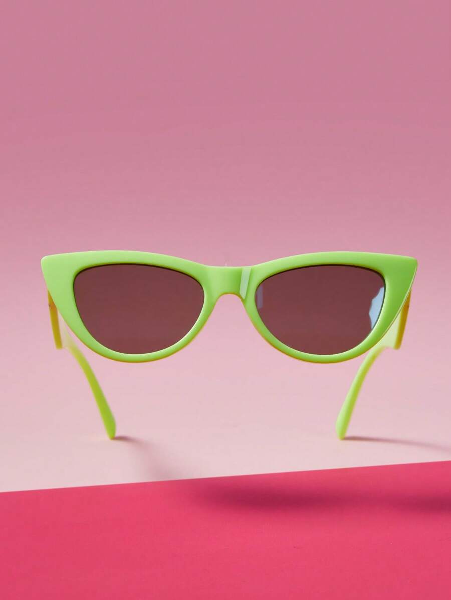 THE POWERPUFF GIRLS X SHEIN Cute & Fashionable Buttercup Pattern Colorblock Eyeglasses - Green - View 1