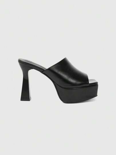 Goth Women's Solid Color Practical Versatile High Heel Sandals