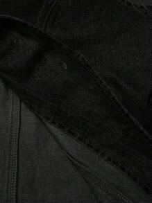 SHEIN MOD 加大码宽松黑色牛仔背心，金色纽扣，复古富贵风格，适合办公室穿着，秋季女装。 - 黑色 - 查看 5