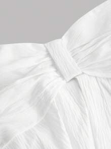 Girlism TEENGIRL 夏季白色甜美褶皱荷叶边吊带背心上衣，夏季短款上衣