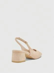 CUCCOO BIZCHIC 经典黑色低跟套脚鞋，时尚女士圣诞鞋 - 杏色 - 查看 6