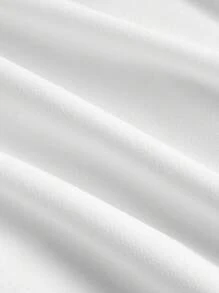 SHEIN MOD Plus Size Women's Solid Color Off Shoulder Ruched Simple Casual Velvet Skinny Jumpsuit, Women Jumpsuit,Princess Women Costume,New Year,Valentine - White - View 4