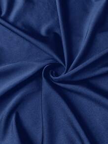 MaterniChic Maternity Elegant Simple Solid Color Pleated Bodycon Dress, Summer - Royal Blue - View 7