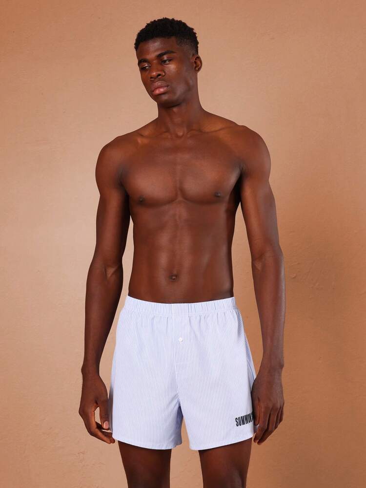 Two Pack Striped Woven Blend Comfort Boxers