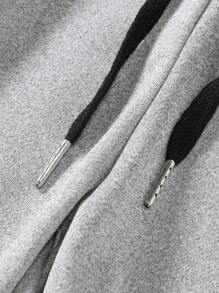 Manfinity Homme 字母印花抽绳腰部休闲短裤，带口袋，夏季