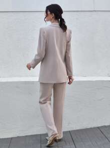 CLARA VERO Conjunto de traje elegante verde oliva para mujer