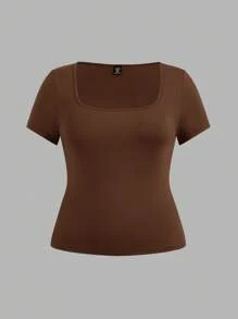 SHEIN EZwear 3pcs/Set Crew Neck Short Sleeve Cropped Casual T-Shirt Pullover, Suitable For Summer, Plus Size Suitable For Going Out