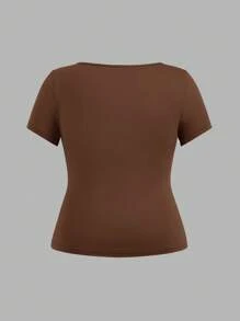 SHEIN EZwear 3pcs/Set Crew Neck Short Sleeve Cropped Casual T-Shirt Pullover, Suitable For Summer, Plus Size Suitable For Going Out