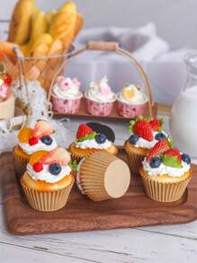 1pc/3pcs/6pcs Realistic Cupcake Decorations - Perfect For Parties, Festive TableSettings, And Celebratory Occasions -, Reusable, And Easy ToClean - Multicolor - View 2