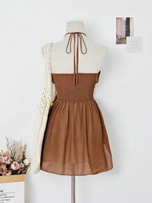 Elamini Resin Hoop Design Sheer Bohemian Sleeveless Top