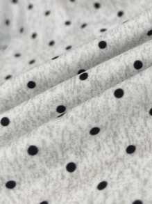 Chiquease 休闲日常简约森女风波点印花女式 T 恤 - 白色 - 查看 3